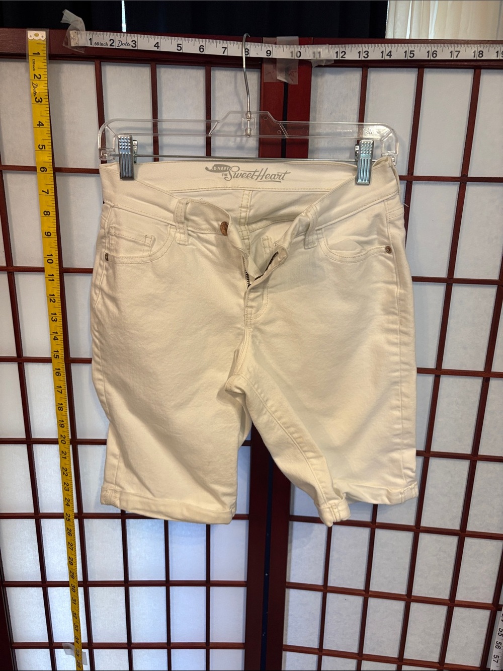 Old Navy Cream High-Rise Denim Shorts